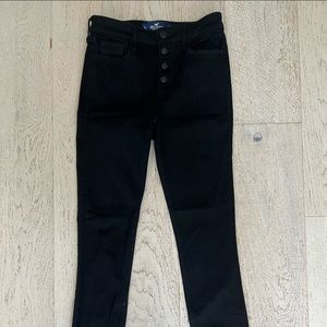 Hollister Black Jeggings Womens size 1 High-Rise Crop Super Skinny